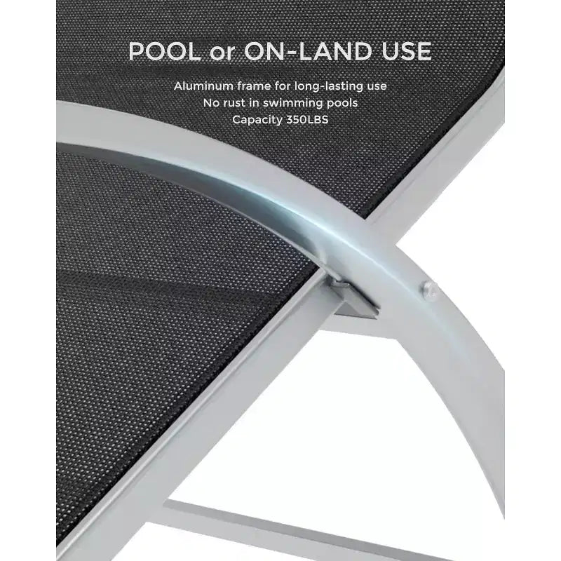 Patio Chaise Lounge Set of 3, Outdoor Pool/Beach Sunbathing Lawn Lounger with Arm & Side Table, for Poolside, Backyard