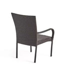 GDFStudio Slate 7 Piece Outdoor Wicker Dining Set with Stacking Chairs