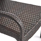 GDFStudio Slate 7 Piece Outdoor Wicker Dining Set with Stacking Chairs