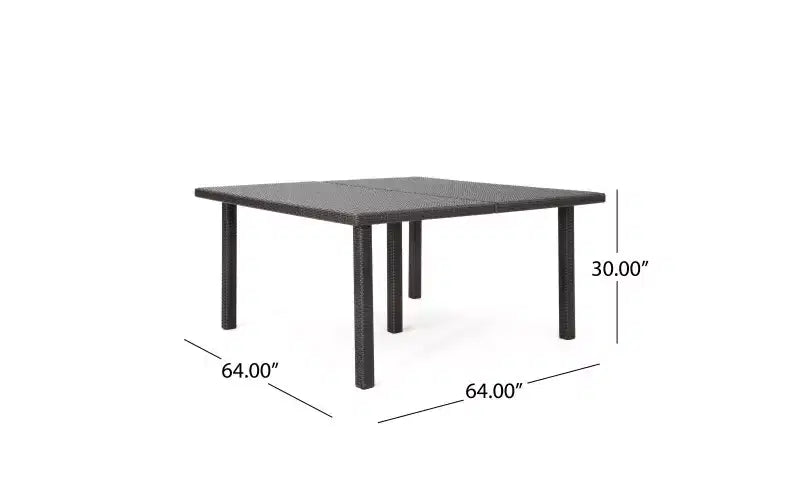 Christopher Knight Home Kama 9 Piece Outdoor Wicker Patio Dining Set with 64 Square Table and Stackable Chairs