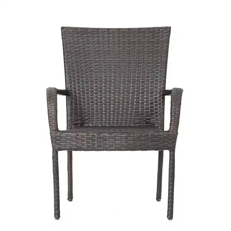 Christopher Knight Home Kama 9 Piece Outdoor Wicker Patio Dining Set with 64 Square Table and Stackable Chairs