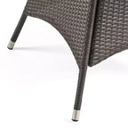 GDFStudio Ronnie Outdoor Wicker and Iron 5 Piece Dining Set
