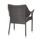 GDFStudio Ronnie Outdoor Wicker and Iron 5 Piece Dining Set