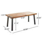 NAYSAYE Patio Dining Sets Outdoor Acacia Wood Table with Wicker Chairs and Cushions for Garden Patio Deck, Teak, 23.5*21.25*32