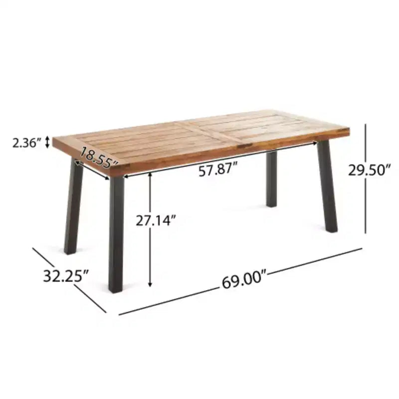 NAYSAYE Patio Dining Sets Outdoor Acacia Wood Table with Wicker Chairs and Cushions for Garden Patio Deck, Teak, 23.5*21.25*32