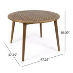 NAYSAYE Patio Dining Sets Outdoor Acacia Wood Table with Wicker Chairs and Cushions for Garden Patio, Brown and Cream, 23.5*21.25*32
