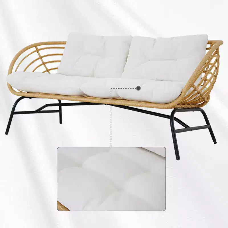 GRANDPATIO Outdoor 5-piece Wicker Patio Set With Loveseat
