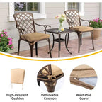 VINGLI 5-Piece Outdoor Patio Dining Set, Cast Aluminum All-Weather Outdoor Table and Chairs w/Cushion, outdoor patio dining sets