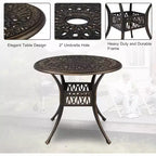 VINGLI 5-Piece Outdoor Patio Dining Set, Cast Aluminum All-Weather Outdoor Table and Chairs w/Cushion, outdoor patio dining sets