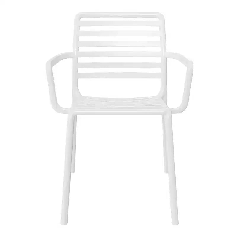 WestinTrends Playa 5-Piece Indoor Outdoor Metal Patio Dining Table Set With Stackable Plastic Patio Arm Chairs