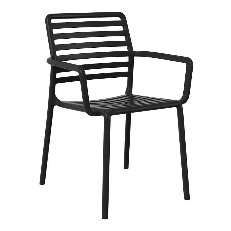 WestinTrends Playa 5-Piece Indoor Outdoor Metal Patio Dining Table Set With Stackable Plastic Patio Arm Chairs