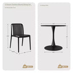 WestinTrends Playa 5-Piece Outdoor Metal Dining Table Set And Stackable Resin Patio Chairs
