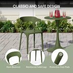 WestinTrends Playa 3-Piece Outdoor Metal Patio Dining Table Set With Stackable Modern Patio Side Chairs