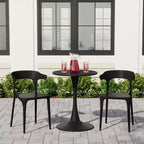 WestinTrends Playa 3-Piece Outdoor Metal Patio Dining Table Set With Stackable Modern Patio Side Chairs