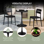WestinTrends Playa 3-Piece Outdoor Metal Patio Dining Table Set With Stackable Modern Patio Side Chairs