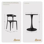 WestinTrends Playa 3-Piece Outdoor Metal Patio Dining Table Set With Stackable Modern Patio Side Chairs
