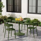 WestinTrends Playa 5-Piece Outdoor Metal Patio Dining Table Set With Stackable Patio Chairs