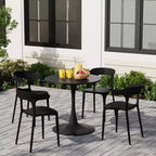 WestinTrends Playa 5-Piece Outdoor Metal Patio Dining Table Set With Stackable Patio Chairs