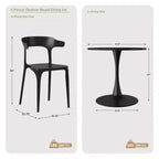 WestinTrends Playa 5-Piece Outdoor Metal Patio Dining Table Set With Stackable Patio Chairs
