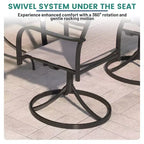 Mondawe 9-Piece Outdoor Dining Set,With 1 Piece Extendable Rectangle Table and 8 Piece 360 Degree Swivel Chair Patio Set