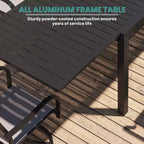 Mondawe 9-Piece Outdoor Dining Set,With 1 Piece Extendable Rectangle Table and 8 Piece 360 Degree Swivel Chair Patio Set