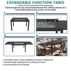 Mondawe 9-Piece Outdoor Dining Set,With 1 Piece Extendable Rectangle Table and 8 Piece 360 Degree Swivel Chair Patio Set