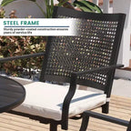 Mondawe 7-Piece Outdoor Dining ,With 1 Piece Extendable Rectangle Table and 6 Piece 360 Degree Swivel Chair Patio Set
