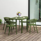 WestinTrends Playa 5-Piece Outdoor Metal Frame Square Dining Table Patio Set with Stackable Patio Dining Chairs