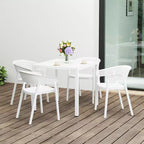 WestinTrends Playa 5-Piece Outdoor Metal Frame Square Dining Table Patio Set with Stackable Patio Dining Chairs
