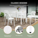 WestinTrends Playa 5-Piece Outdoor Patio Metal Frame Dining Table Set with Stackable Patio Dining Chairs
