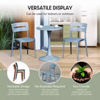 WestinTrends Playa Modern 5-Piece Resin Round Patio Dining Table Set with Stackable Patio Dining Chairs