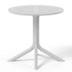 WestinTrends Playa Modern 5-Piece Resin Round Patio Dining Table Set with Stackable Patio Dining Chairs