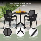 WestinTrends Playa Modern 5-Piece Resin Round Patio Dining Table Set with Stackable Patio Dining Chairs