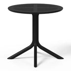 WestinTrends Playa Modern 5-Piece Resin Round Patio Dining Table Set with Stackable Patio Dining Chairs