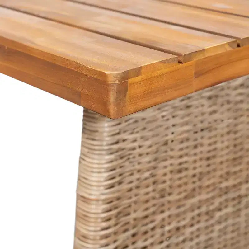 Christopher Knight Home Penelope Ensemble de salle à manger d'extérieur rustique 7 pièces en bois d'acacia avec table en rotin