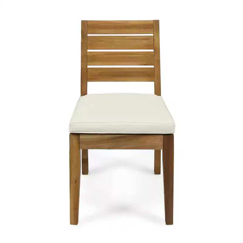 Christopher Knight Home Miranda Rustic 6 Piece Outdoor Rattan Acacia Wood Slatted Dining Set with Cushions