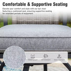 Captiva Designs 3pc Outdoor Patio Metal Bar Height Table & Bar Swivel Chair with Cushion and Armrest