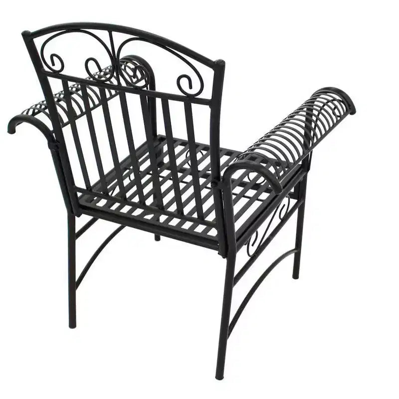 Courtyard Casual Black Steel French Quarter Outdoor 5 pc Dining Group