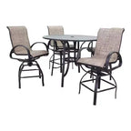 Courtyard Casual Santa Fe 5 pc Balcony Height 48 Round Dining Set Includes one 48 Balcony Table and Four Balcony Swivel Stools