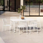 Ensemble de salle à manger d'extérieur rectangulaire WestinTrends Playa 7 pièces en métal avec 6 chaises de salle à manger empilables en plastique