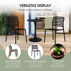 Ensemble de salle à manger d'extérieur rectangulaire WestinTrends Playa 7 pièces en métal avec 6 chaises de salle à manger empilables en plastique