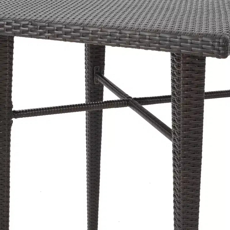 Christopher Knight Home Plauche Outdoor Wicker and Iron 5 Piece Bar Set with Cushion