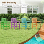 Costway 7 PCS Patio Wood Dining Table Set with 2 Umbrella Hole Outside Furniture Set