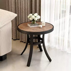 Captiva Designs 3pc Outdoor Patio Dining Steel Table & Gray Wood-look Arm Textilene Sling Chairs