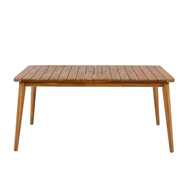 Christopher Knight Home Corin Elara, ensemble de salle à manger d'extérieur 5 pièces en bois d'acacia et corde tressée avec table à lattes et coussins