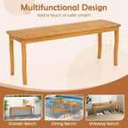 Costway 6PSCPatioDiningSet AcaciaWoodTableandBenchChairswith 1.97 Umbrella Hole