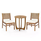 Christopher Knight Home Daisy Ensemble de salle à manger 3 pièces en bois d'acacia rustique avec chaises en osier