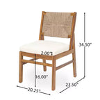 Christopher Knight Home Daisy Ensemble de salle à manger 3 pièces en bois d'acacia rustique avec chaises en osier