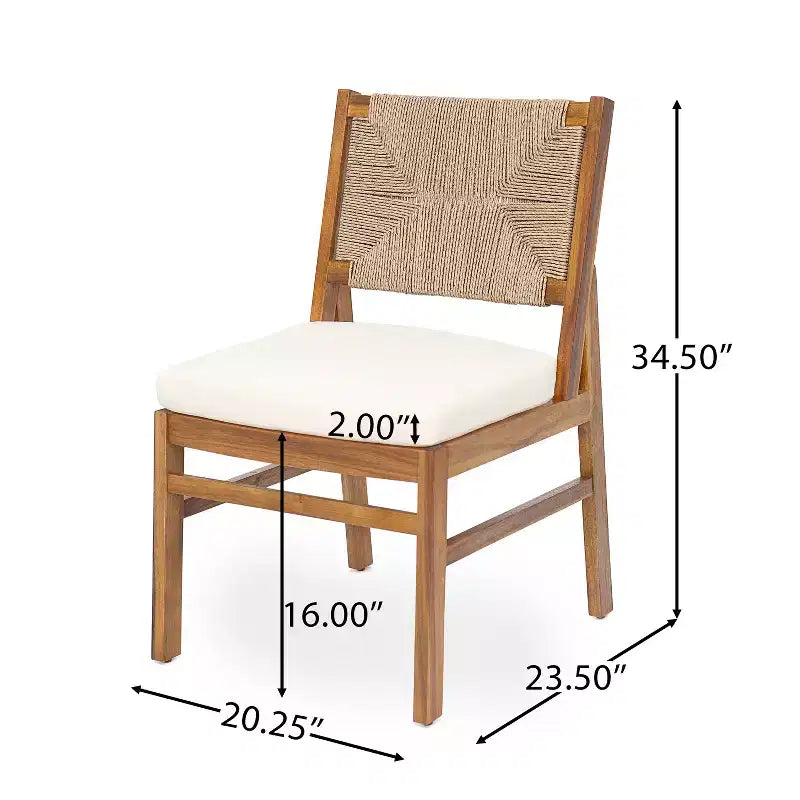 Christopher Knight Home Daisy Ensemble de salle à manger 3 pièces en bois d'acacia rustique avec chaises en osier