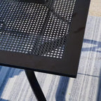 Captiva Designs Ensemble de salle à manger d'extérieur 5 pièces avec table carrée en acier et chaises pivotantes en métal avec toile textile